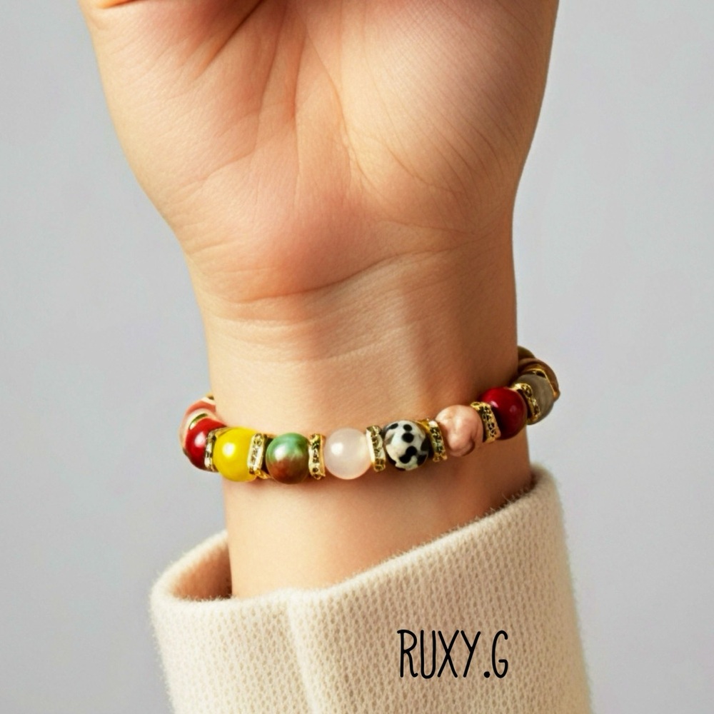 Multicolor Stone Beaded Bracelet - Picture 3 of 5